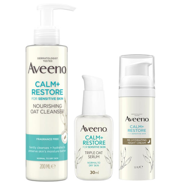 Aveeno Face Calm and Restore Night Nourish Routine (Worth £37.48)