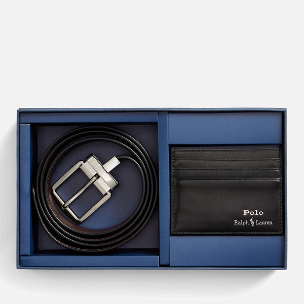 Polo Ralph Lauren Set mit Ledergürtel und Kartenetui - Black