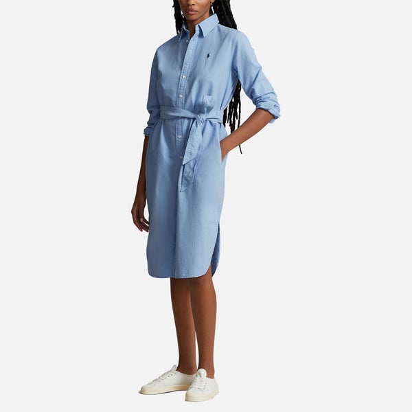 Polo Ralph Lauren Hemdkleid aus Baumwolloxford mit Gürtel - Blue