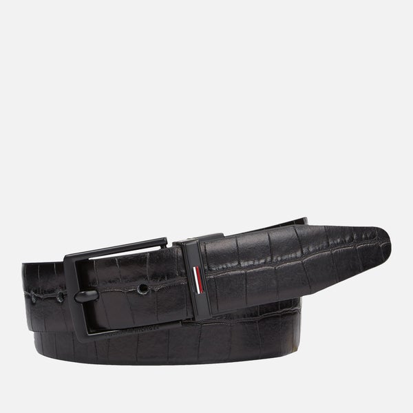 Tommy Hilfiger Business Croc-Effect Leather Reversible Belt