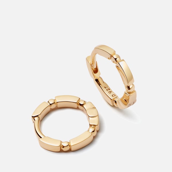 Daisy London Stacked 18-Karat Gold Plated Huggie Hoop Earrings