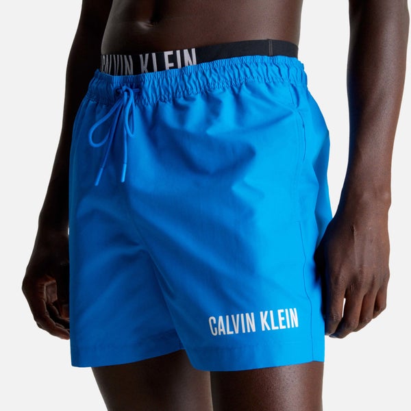 Calvin Klein Swimwear Men's Intense Power Medium Double Waistband Swimming Shorts - Blue