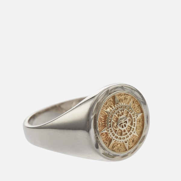 Serge Denimes Compass Gold-Tone Sterling Silver Signet Ring