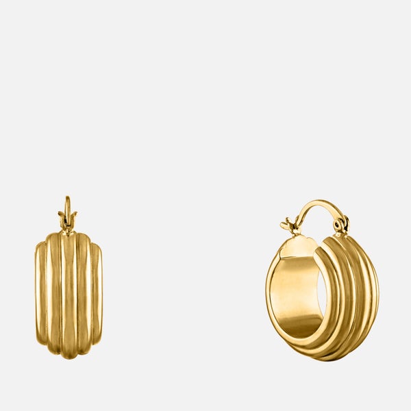 Oma The Label The Mini Adler 18 Karat Gold-Plated Striped Hoop Earrings