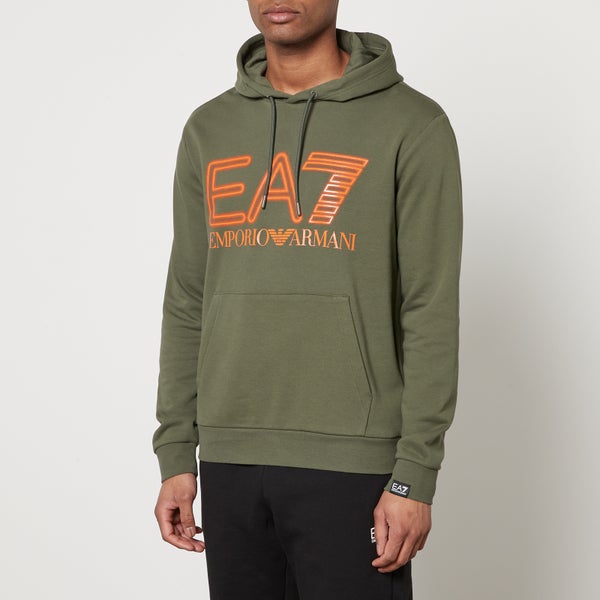 EA7 Oversized Logo Cotton Hoodie