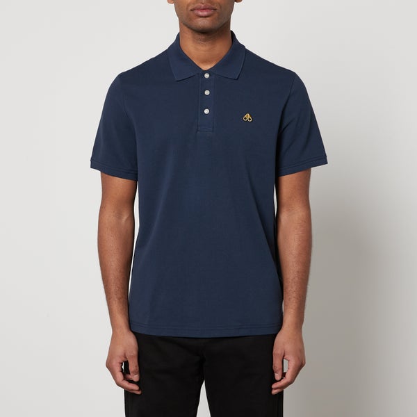 Moose Knuckles Gold Logo-Appliquéd Cotton-Piqué Polo Shirt