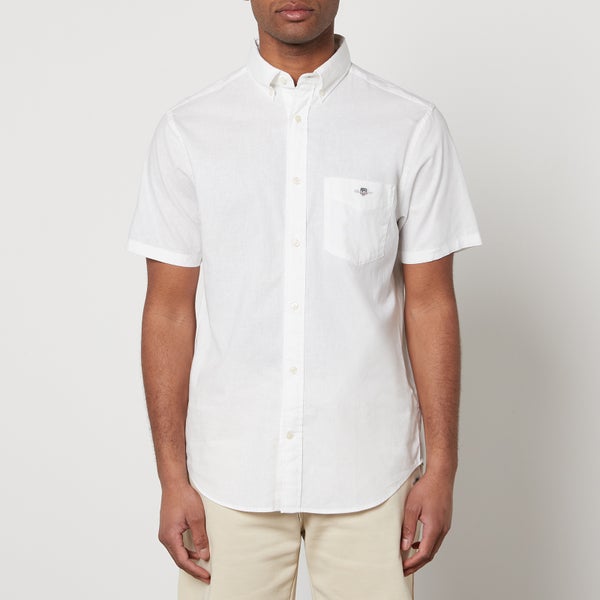 GANT Cotton-Blend Linen Short Sleeved Shirt