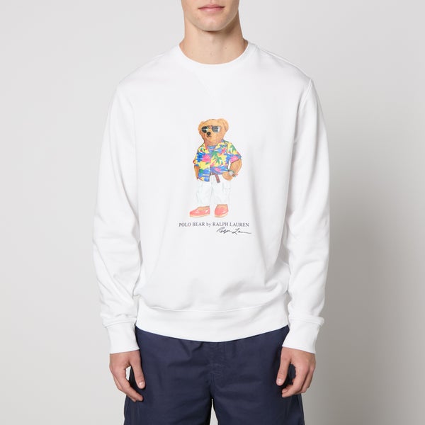 Polo Ralph Lauren Fleece-Sweatshirt mit Polo Bear - White Beach