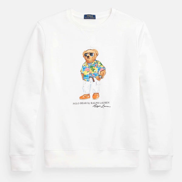 Polo Ralph Lauren Fleece-Sweatshirt mit Polo Bear - White Beach