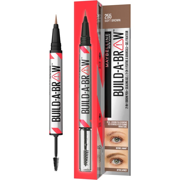Maybelline Build-A-Brow 2 Easy Steps Eye Brow Pencil and Gel- Soft Brown