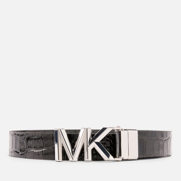 Michael Kors Reversible Croc-Effect and Grained Leather Belt