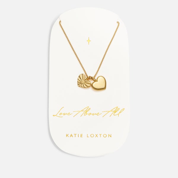 Katie Loxton Women's Love Above All Carded Charm Necklace - Gold