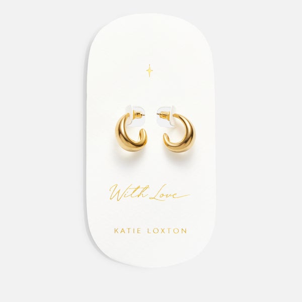 Katie Loxton Women's With Love Signet Hoop Earrings - Gold