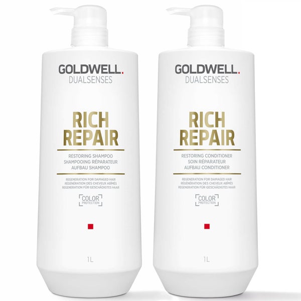 Goldwell Dualsenses Rich Repair Restoring Shampoo and Conditioner 1L Duo (Worth £119)