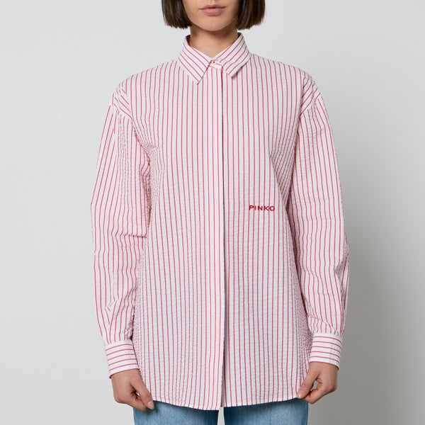 Pinko Bridport 1 Rigato Striped Seersucker Shirt
