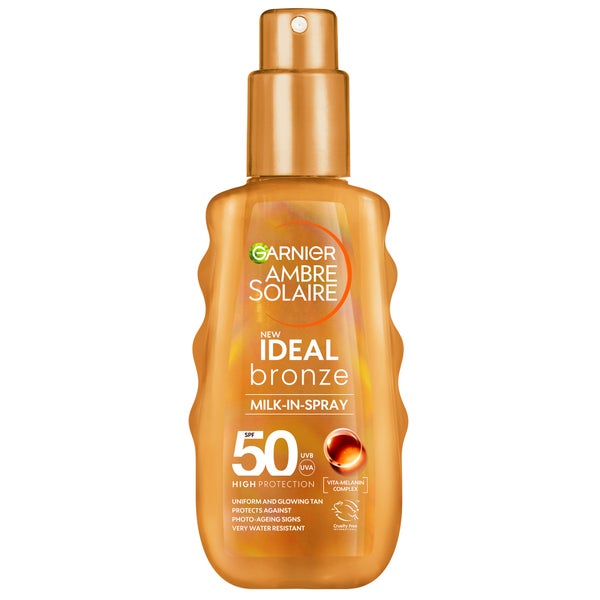 Garnier Ambre Solaire Ideal Bronze Milk-In Tanning SPF 50 Spray for Face and Body 150ml