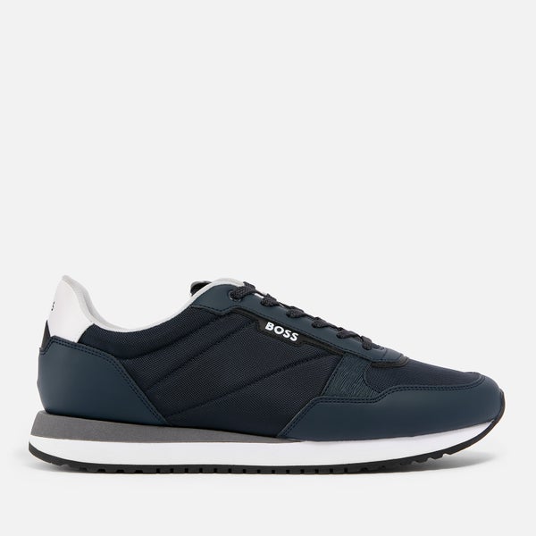 BOSS Men's Kai Canvas and Faux Leather Runner Trainers