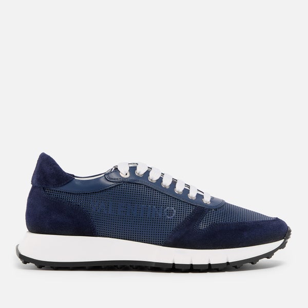 Valentino Men's Ares Suede Running Style Trainers - Navy