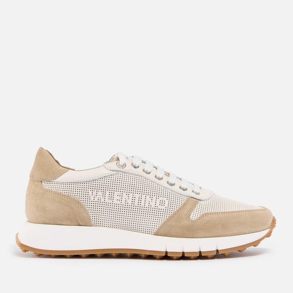 Valentino Men's Ares Suede Running Style Trainers - Ecru