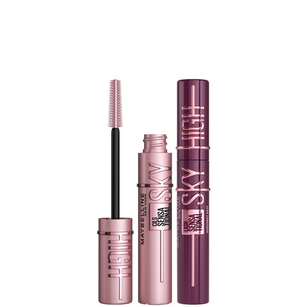 Maybelline Lash Sensational Sky High Mascara Bundle - Black and Burgundy Haze