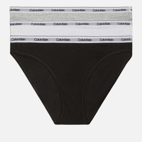 Calvin Klein Women's Modern Logo Bikini (3 Pack) - Black/White/Grey