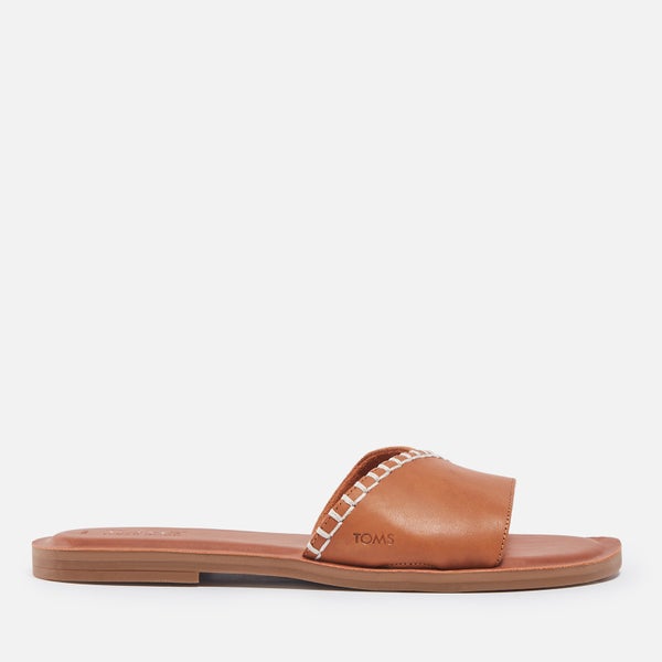 TOMS Women's Shea Leather and Suede Flat Sandals