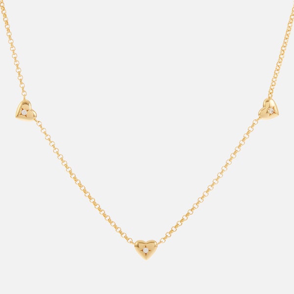 Astrid & Miyu Heart Charm 18K Gold-Plated Sterling Silver Necklace