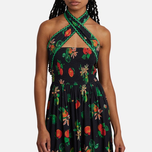 Damson Madder Pia Apple Printed Midi Dress