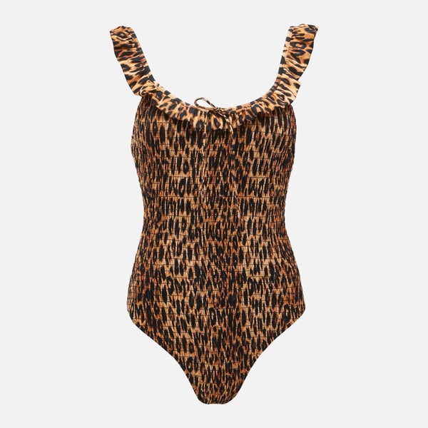 Damson Madder Cheyenne Leopard Shirred Swimsuit