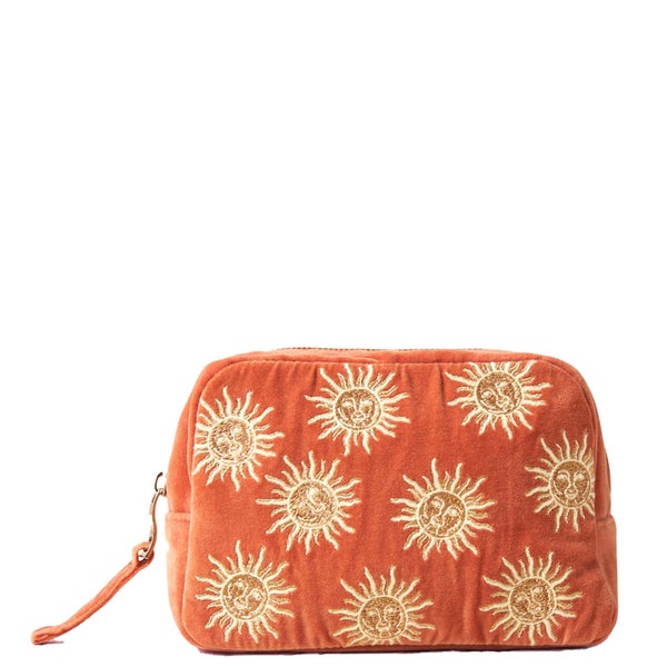 Elizabeth Scarlett Sun Goddess Rust Velvet Cosmetics Bag