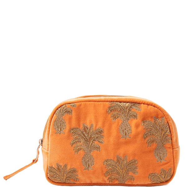 Elizabeth Scarlett Pineapple Velvet Cosmetics Bag - Orange