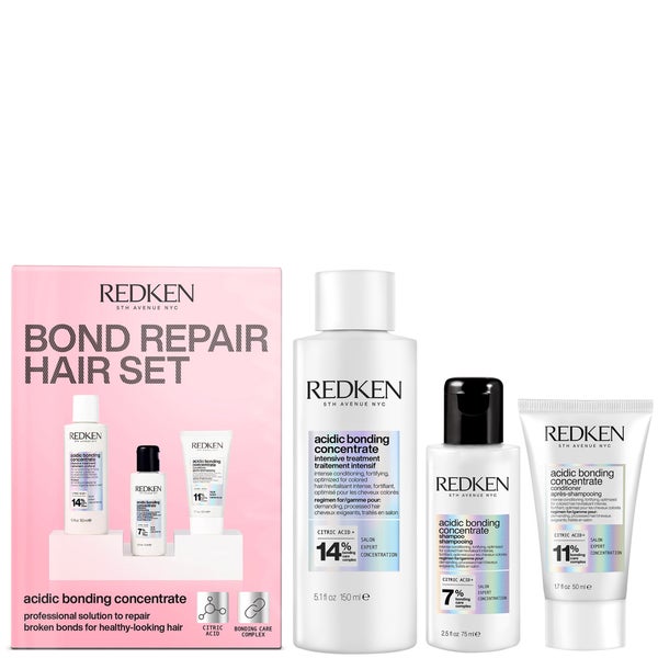 Redken Bond Repair Hair Set for Healthy Looking Hair, Pre-treatment 150ml, Shampoo 75ml, Conditioner 50ml