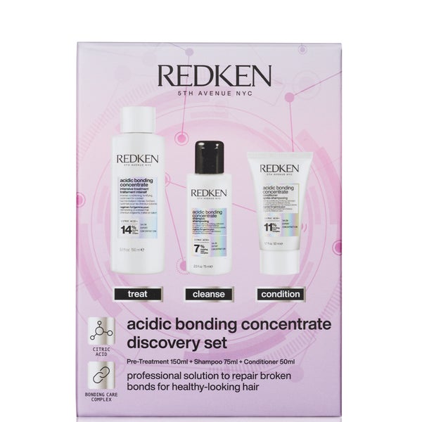Redken Acidic Bonding Concentrate Bond Repair Pre-Treatment, Shampoo and Conditioner Discovery Gift Set