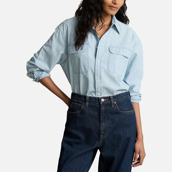 Polo Ralph Lauren Embellished Cotton-Chambray Shirt