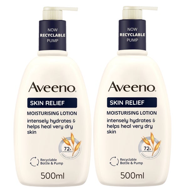 Aveeno Skin Relief Lotion Duo for Intense Hydration 1L Mega Bundle