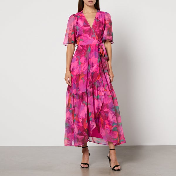 Hope & Ivy Corrin Floral-Print Chiffon Wrap Dress
