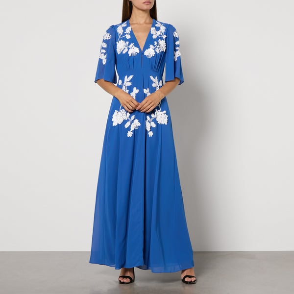Hope & Ivy Eloise Plunge Maxi Dress