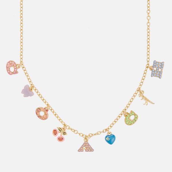 Coach Gold-Plated Logo Charm Necklace