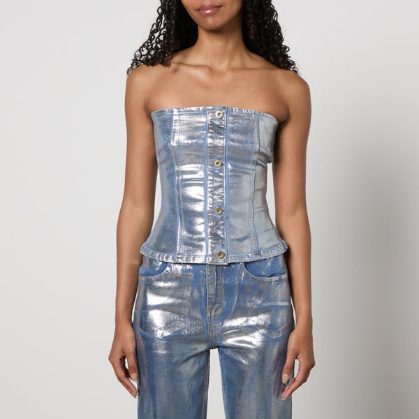 Amy Lynn Mimi Coated Denim Tube Top