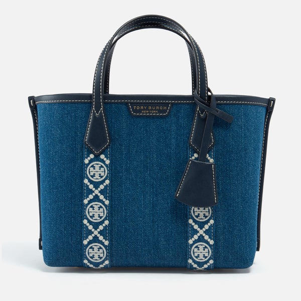 Tory Burch Women's Perry Denim Triple-Compartment Small Tote Bag - Denim Multi