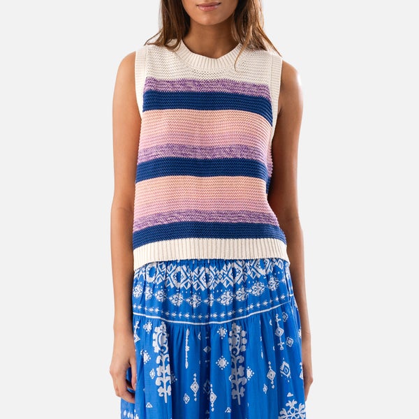 Lollys Laundry Chicago Cotton-Blend Intarsia-Striped Vest