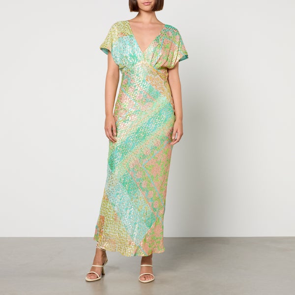 Never Fully Dressed Elodie Satin-Jacquard Dress
