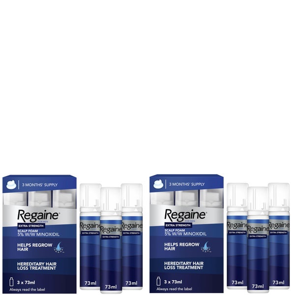 Regaine For Men Extra Strength Re-Growth Scalp Foam with 5% Minoxidil - 6 Month Supply Bundle