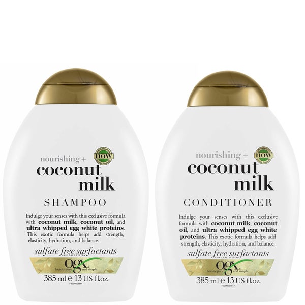 OGX Nourishing+ Coconut Milk Shampoo and Conditioner Bundle for Strong Hair