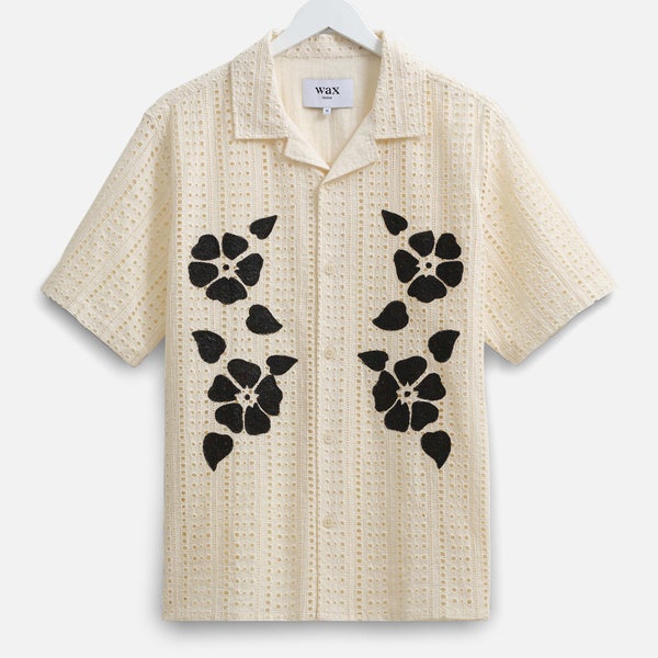 Wax London Didcot Appliqué Flower Cotton Shirt