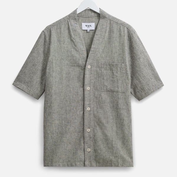 Wax London Faro Linen and Cotton-Blend Baseball Shirt