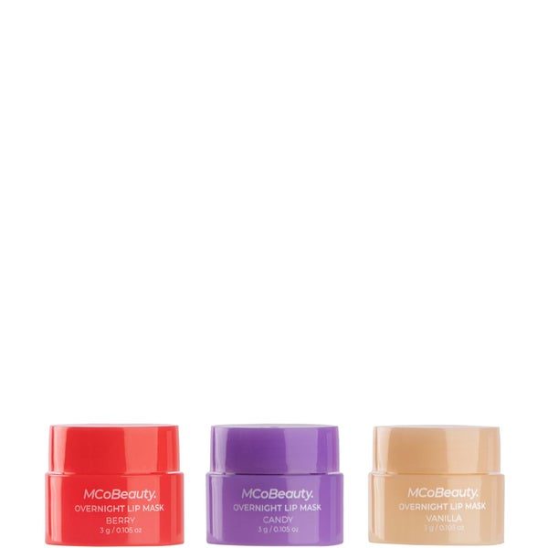 MCoBeauty Overnight Lip Mask 3 Pack - Berry, Candy and Vanilla 3 x 3g