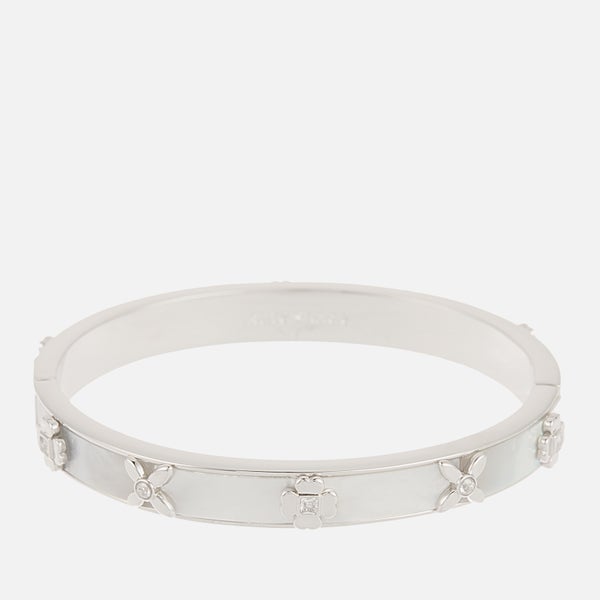 Kate Spade New York Women's Heritage Bloom-Hinged Bangle - Cream/Silver