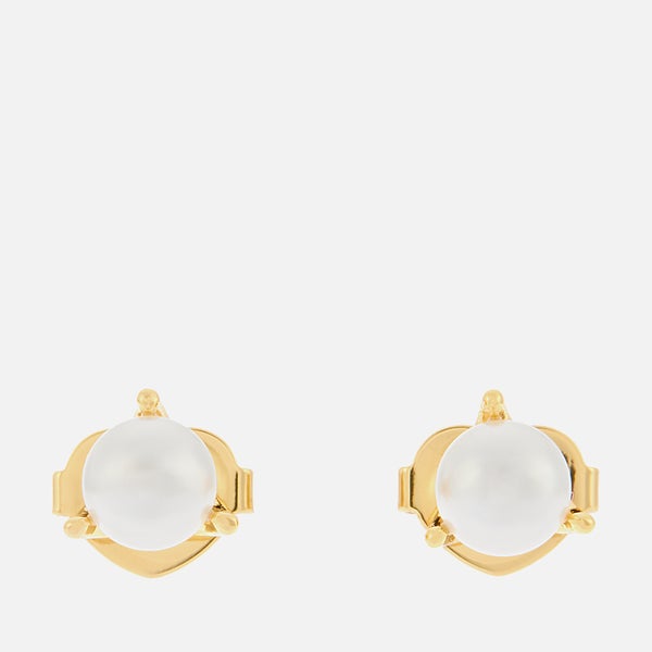 Kate Spade New York Brilliant Statements Gold Plated Faux Pearl Earrings