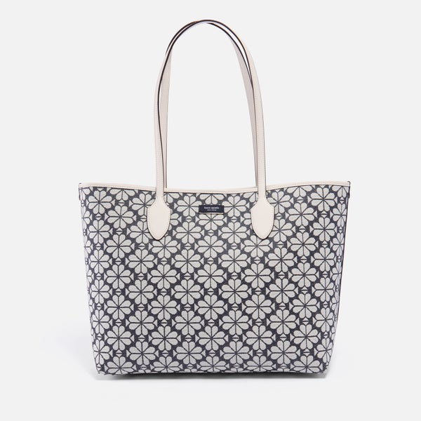 Kate Spade New York Women's Spade Flower Jacquard Bleecker Large Tote Bag - Charcoal Grey Multi